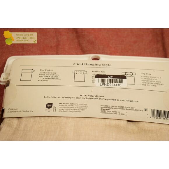 Threshold 54x84" Linen Rod Pocket Window Curtain Panel Cream (Marks)* - Picture 5 of 6